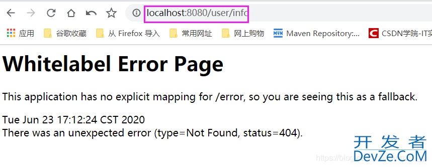 SpringBoot项目网页加载出现Whitelabel Error Page的解决