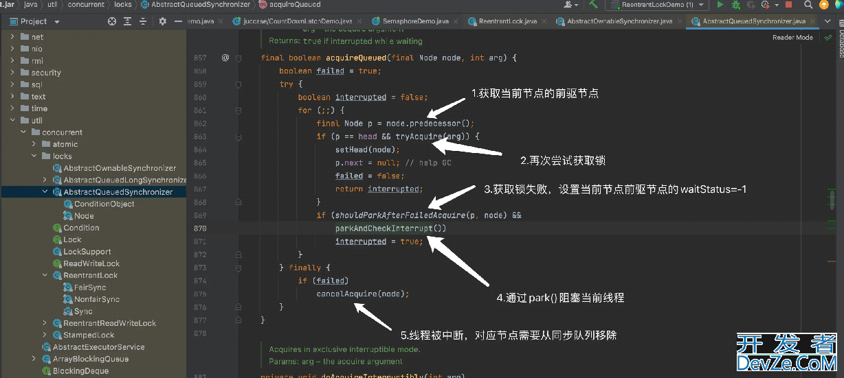 ReentrantLock获取锁释放锁的流程示例分析