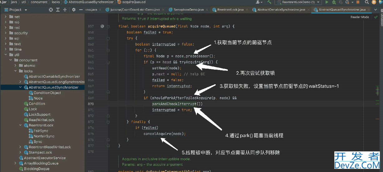 ReentrantLock获取锁释放锁的流程示例分析