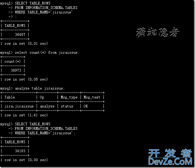 关于关系数据库如何快速查询表的记录数详解