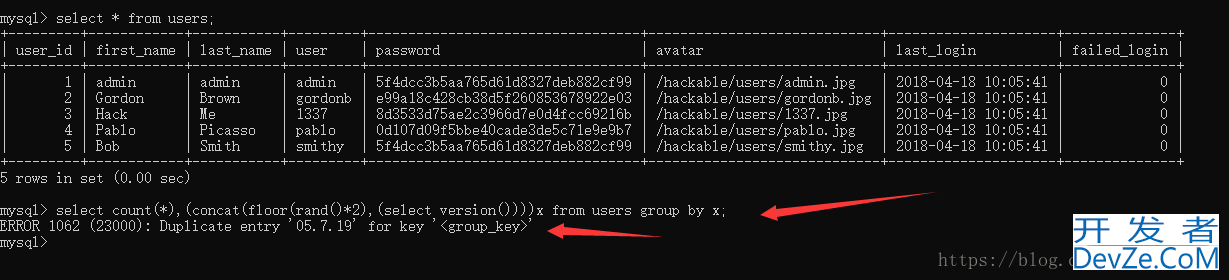 sql注入报错之注入原理实例解析