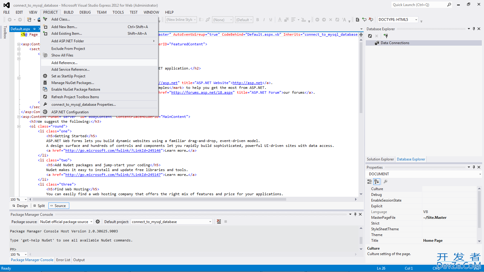 在VB.NET应用中使用MySQL的方法