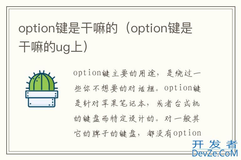 option键是干嘛的（option键是干嘛的ug上）