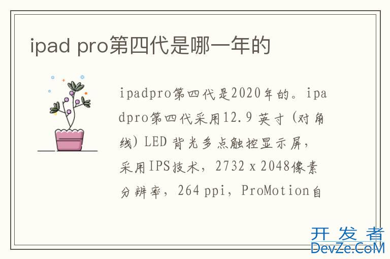 ipad pro第四代是哪一年的