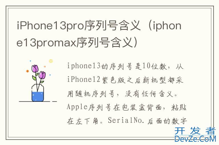 iPhone13pro序列号含义（iphone13promax序列号含义）