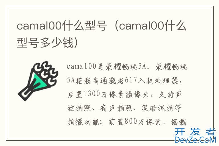 camal00什么型号（camal00什么型号多少钱）