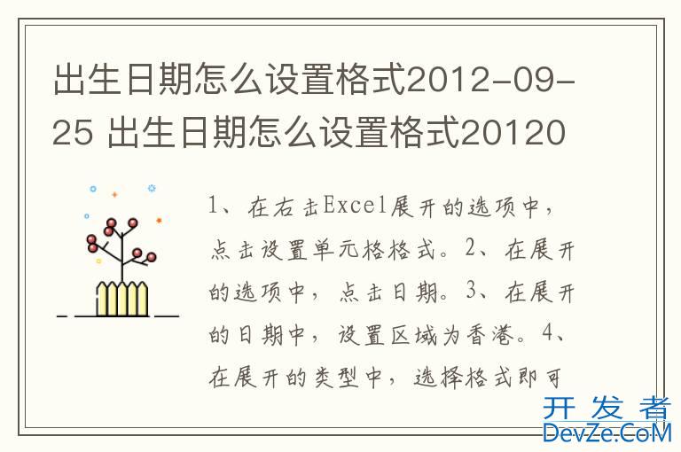 出生日期怎么设置格式2012-09-25 出生日期怎么设置格式20120925