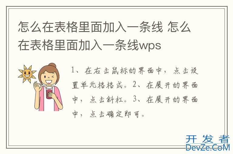 怎么在表格里面加入一条线 怎么在表格里面加入一条线wps