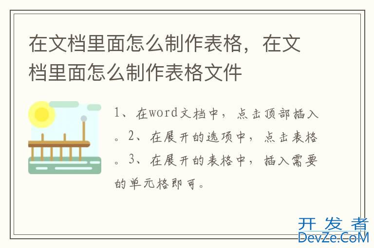 在文档里面怎么制作表格，在文档里面怎么制作表格文件