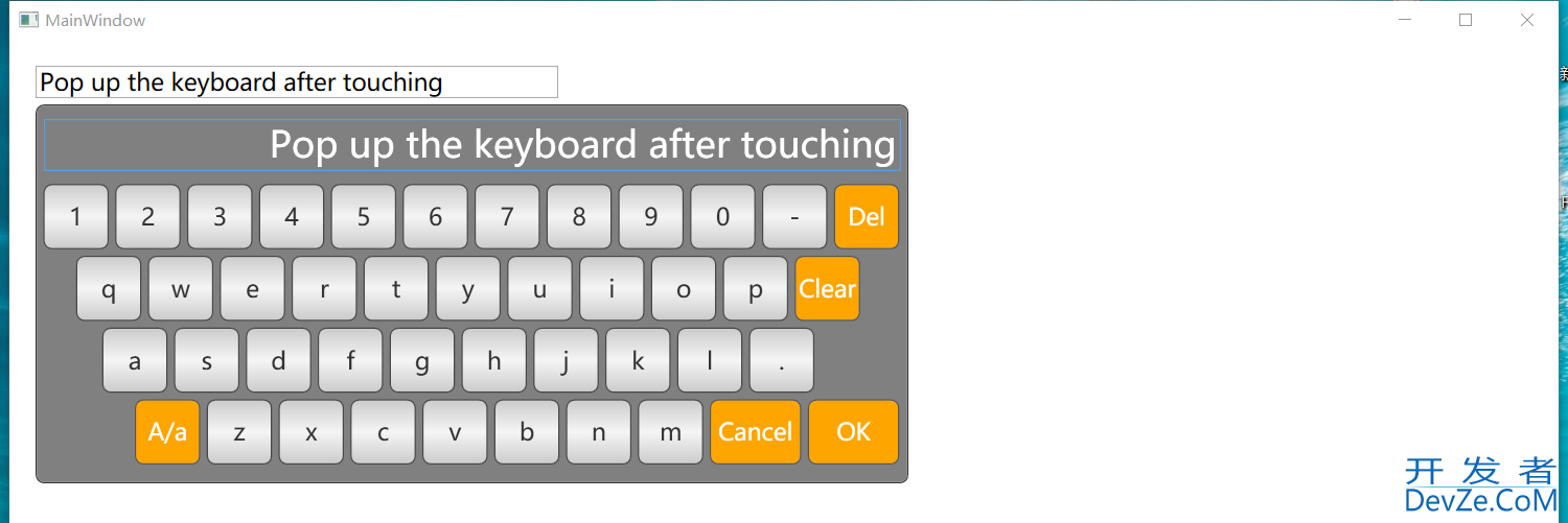 WPF实现自带触控键盘的文本框