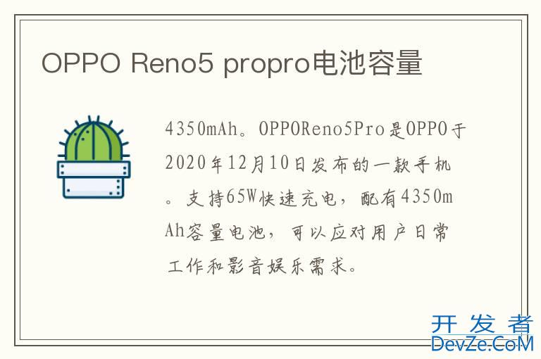 OPPO Reno5 propro电池容量