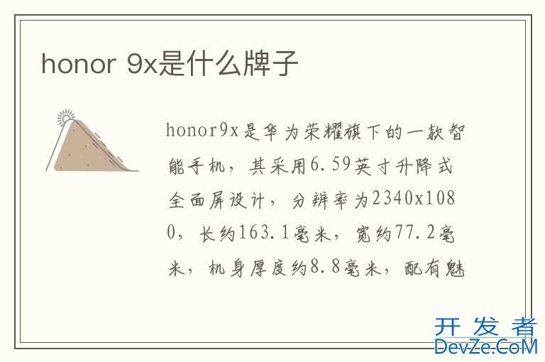 honor 9x是什么牌子