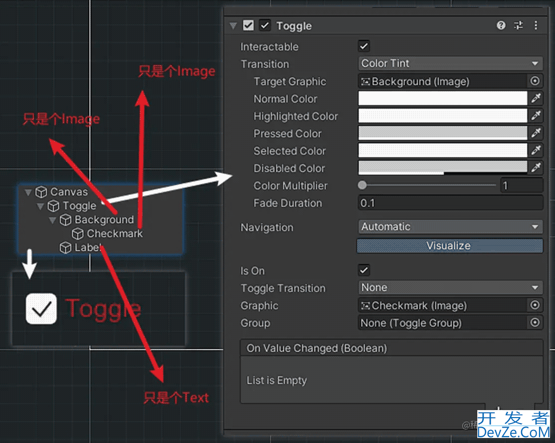 Unity技术手册之Toggle切换使用实例