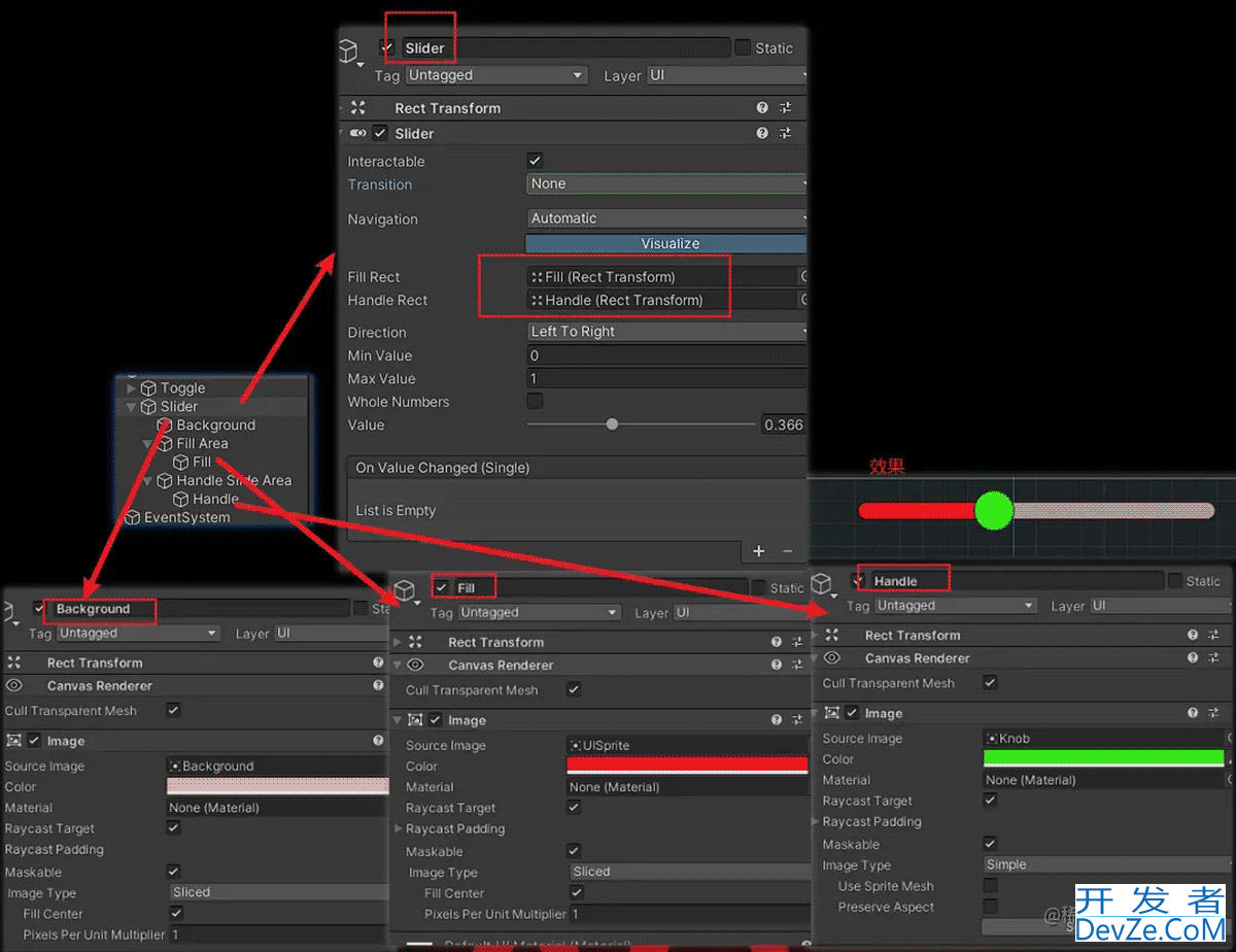 Unity技术手册之Slider滑动器使用实例详解