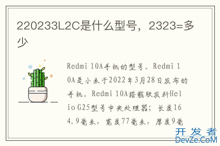 220233L2C是什么型号，2323=多少