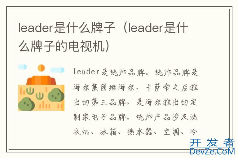 leader是什么牌子（leader是什么牌子的电视机）