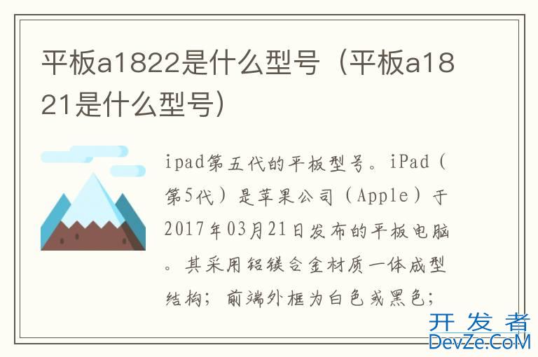 平板a1822是什么型号（平板a1821是什么型号）