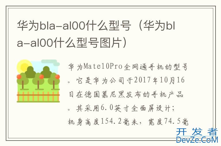 华为bla-al00什么型号（华为bla-al00什么型号图片）