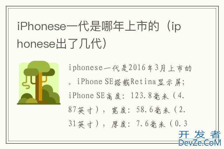 iPhonese一代是哪年上市的（iphonese出了几代）