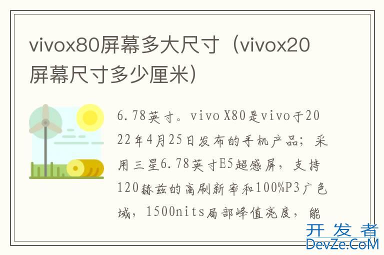 vivox80屏幕多大尺寸（vivox20屏幕尺寸多少厘米）