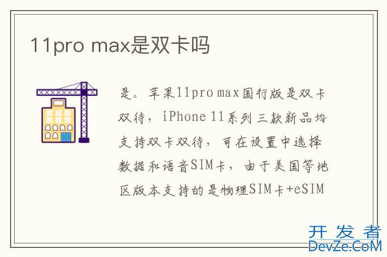 11pro max是双卡吗