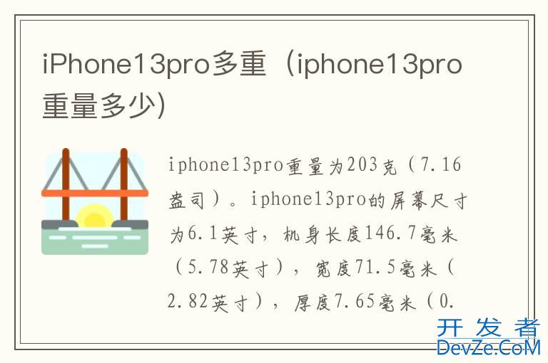 iPhone13pro多重（iphone13pro重量多少）