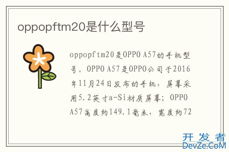 oppopftm20是什么型号