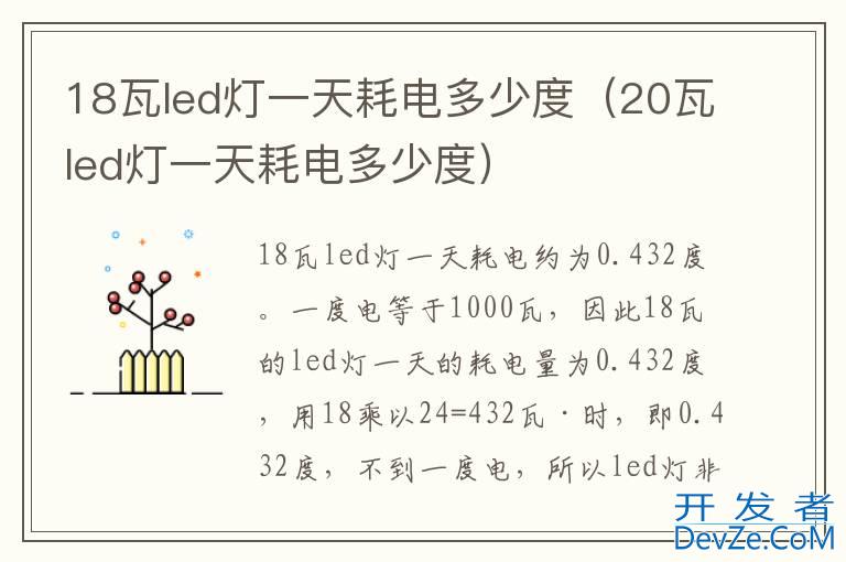 18瓦led灯一天耗电多少度（20瓦led灯一天耗电多少度）