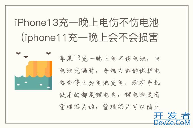 iPhone13充一晚上电伤不伤电池（iphone11充一晚上会不会损害电池）