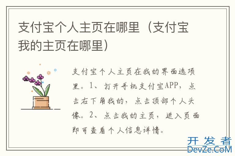 支付宝个人主页在哪里（支付宝我的主页在哪里）