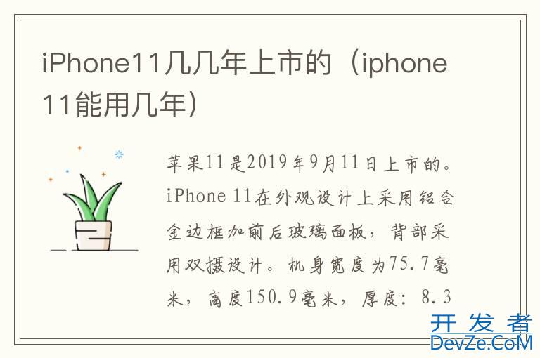 iPhone11几几年上市的（iphone11能用几年）