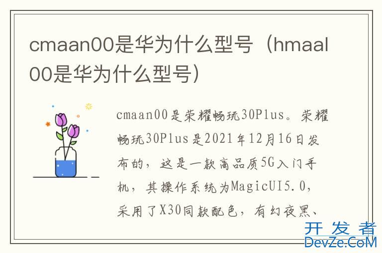 cmaan00是华为什么型号（hmaal00是华为什么型号）