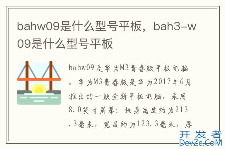 bahw09是什么型号平板，bah3-w09是什么型号平板