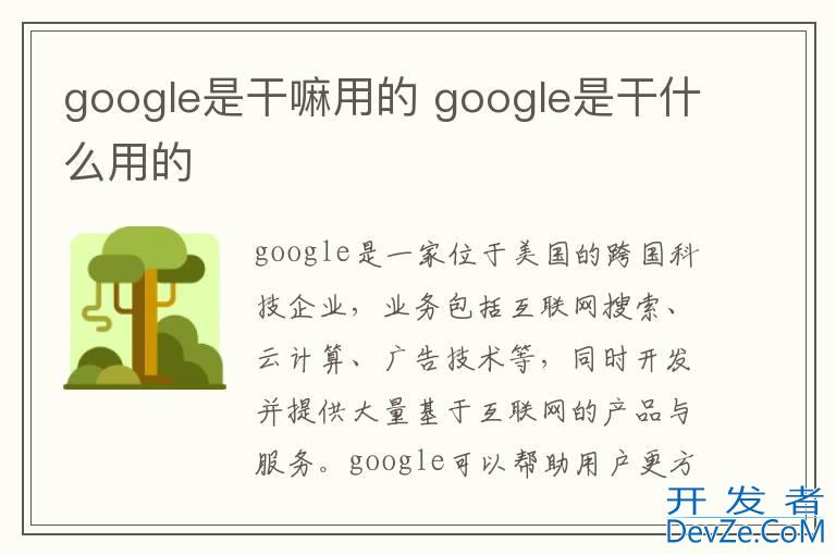 google是干嘛用的 google是干什么用的