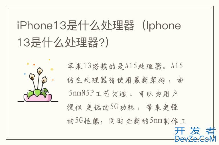 iPhone13是什么处理器（Iphone13是什么处理器?）