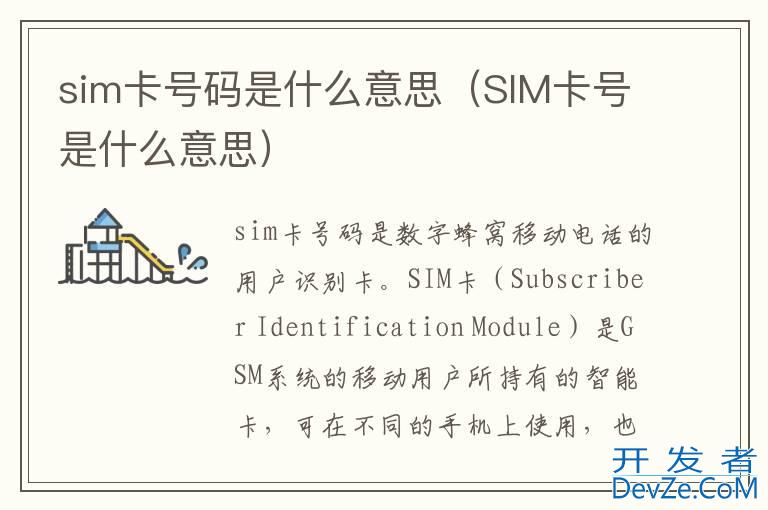 sim卡号码是什么意思（SIM卡号是什么意思）