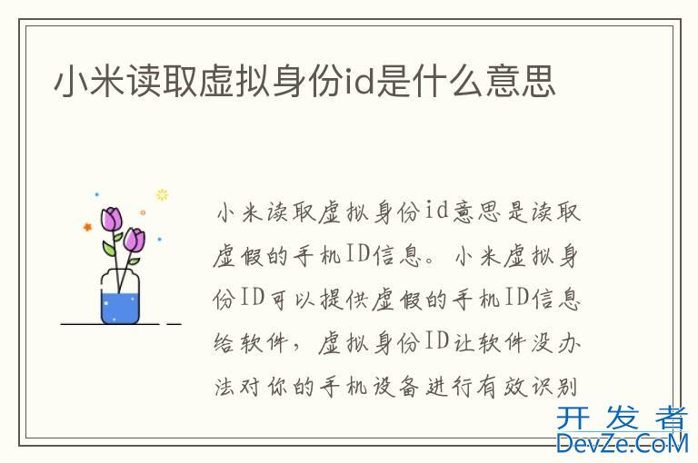 小米读取虚拟身份id是什么意思