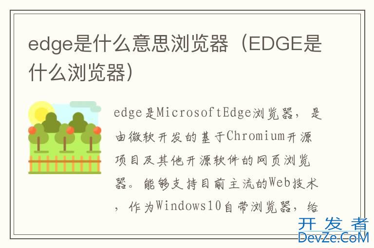 edge是什么意思浏览器（EDGE是什么浏览器）