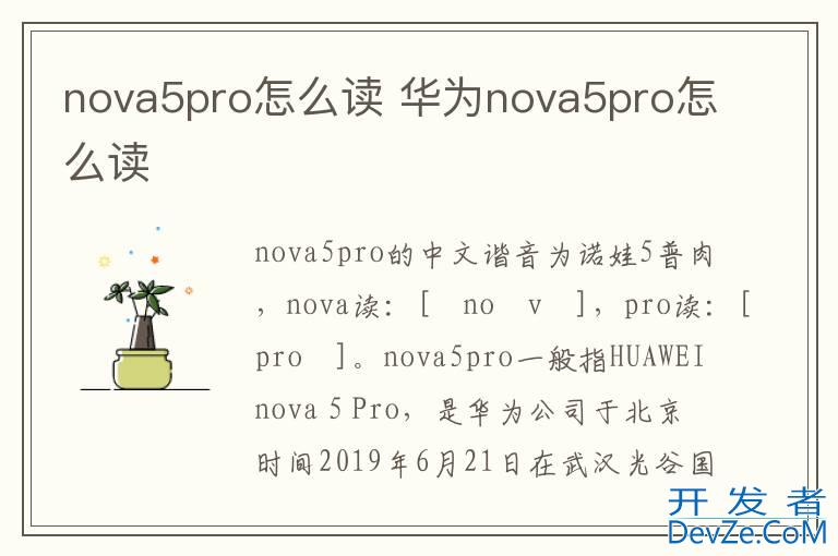 nova5pro怎么读 华为nova5pro怎么读