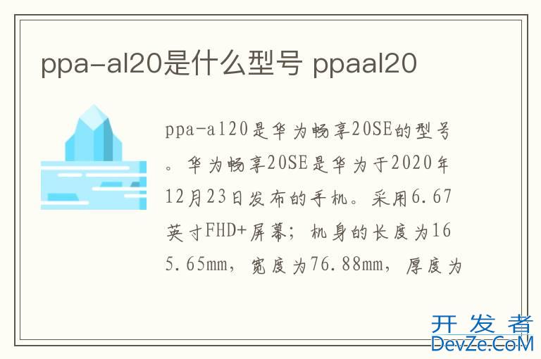 ppa-al20是什么型号 ppaal20