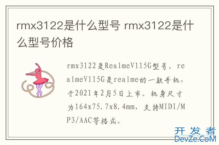 rmx3122是什么型号 rmx3122是什么型号价格