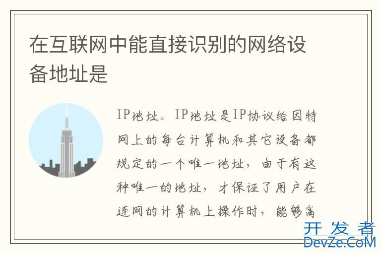 在互联网中能直接识别的网络设备地址是