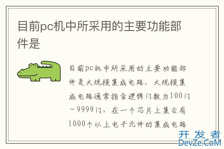 目前pc机中所采用的主要功能部件是