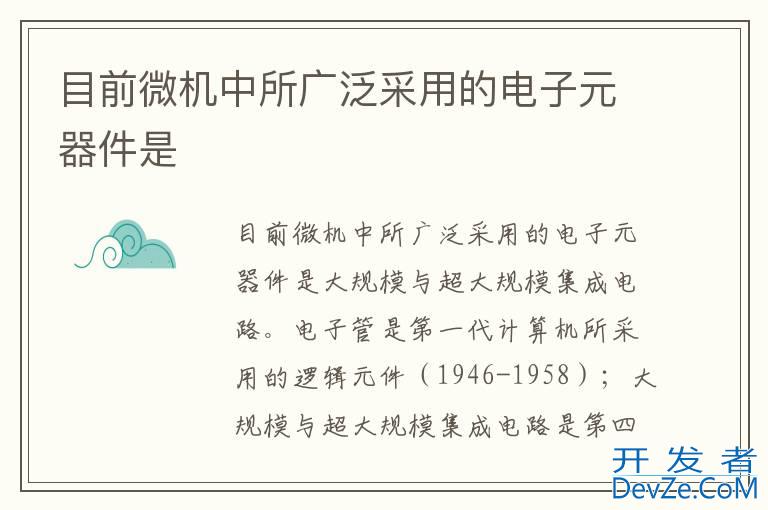 目前微机中所广泛采用的电子元器件是