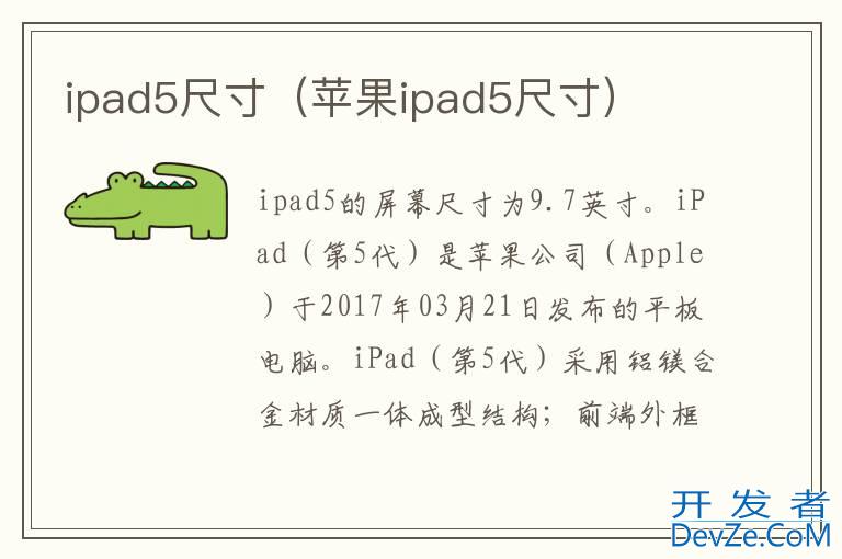 ipad5尺寸（苹果ipad5尺寸）