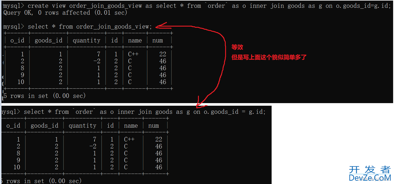 Mysql视图和触发器使用过程