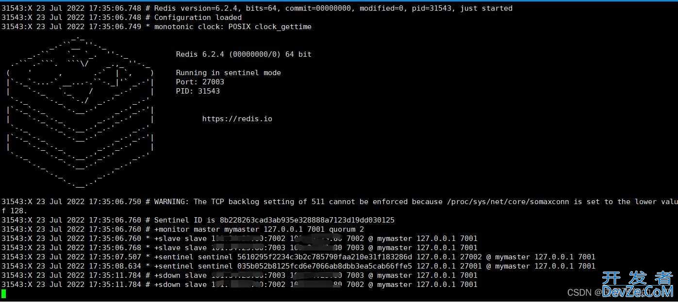 redis 哨兵集群搭建的实现