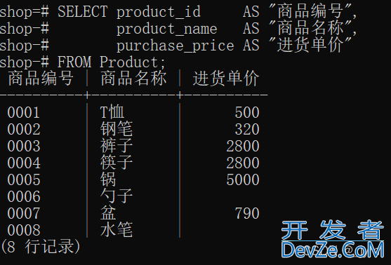 PostgreSQL数据库的基本查询操作