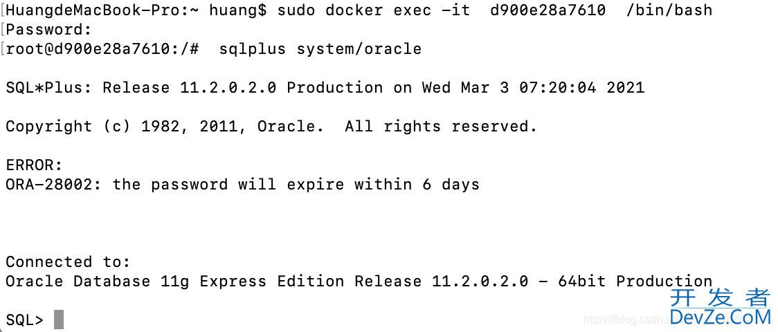 如何在mac上用docker对Oracle进行部署使用