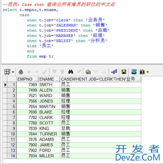 Oracle数据库中通用的函数实例详解